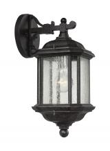 Seagull - Generation 84030-746 - Kent traditional 1-light outdoor exterior medium wall lantern sconce in oxford bronze finish with cl