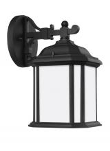 Seagull - Generation 84529EN3-12 - Kent traditional 1-light LED outdoor exterior small wall lantern sconce in black finish with satin e