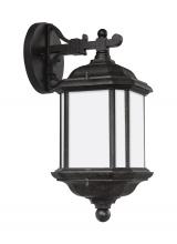 Seagull - Generation 84530-746 - Kent traditional 1-light outdoor exterior medium wall lantern sconce in oxford bronze finish with sa