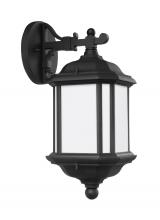 Seagull - Generation 84530EN3-12 - Kent traditional 1-light LED outdoor exterior medium wall lantern sconce in black finish with satin