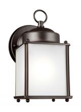 Seagull - Generation 8592001EN3-71 - New Castle traditional 1-light LED outdoor exterior wall lantern sconce in antique bronze finish wit