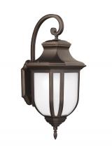 Seagull - Generation 8636301-71 - Childress traditional 1-light outdoor exterior medium wall lantern sconce in antique bronze finish w