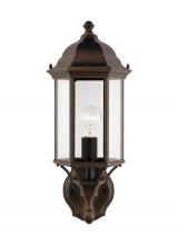 Seagull - Generation 8838701-71 - Sevier traditional 1-light outdoor exterior medium uplight outdoor wall lantern sconce in antique br