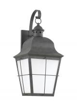 Seagull - Generation 89273-46 - Chatham traditional 1-light large outdoor exterior wall lantern sconce in oxidized bronze finish wit