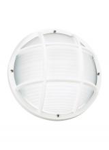 Seagull - Generation 89807-15 - Bayside traditional 1-light outdoor exterior wall or ceiling mount in white finish with polycarbonat