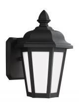 Seagull - Generation 89822-12 - Brentwood traditional 1-light outdoor exterior small wall lantern sconce in black finish with smooth