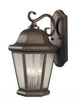 Seagull - Generation OL5902CB - Martinsville traditional 3-light outdoor exterior large wall lantern sconce in corinthian bronze fin