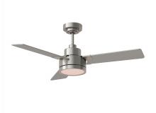 Seagull - Generation 3JVR44BSD - Jovie 44" Dimmable Indoor/Outdoor Integrated LED Indoor Brushed Steel Ceiling Fan with Light Kit