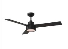 Seagull - Generation 3JVR52MBKD - Jovie 52" Dimmable Indoor/Outdoor Integrated LED Midnight Black Ceiling Fan with Light Kit Wall