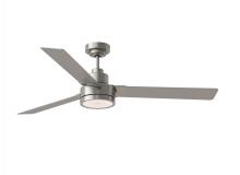 Seagull - Generation 3JVR58BSD - Jovie 58" Dimmable Indoor/Outdoor Integrated LED Brushed Steel Ceiling Fan with Light Kit, Handh