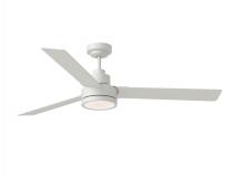 Seagull - Generation 3JVR58RZWD - Jovie 58" Dimmable Indoor/Outdoor Integrated LED Matte White Ceiling Fan with Light Kit, Handhel