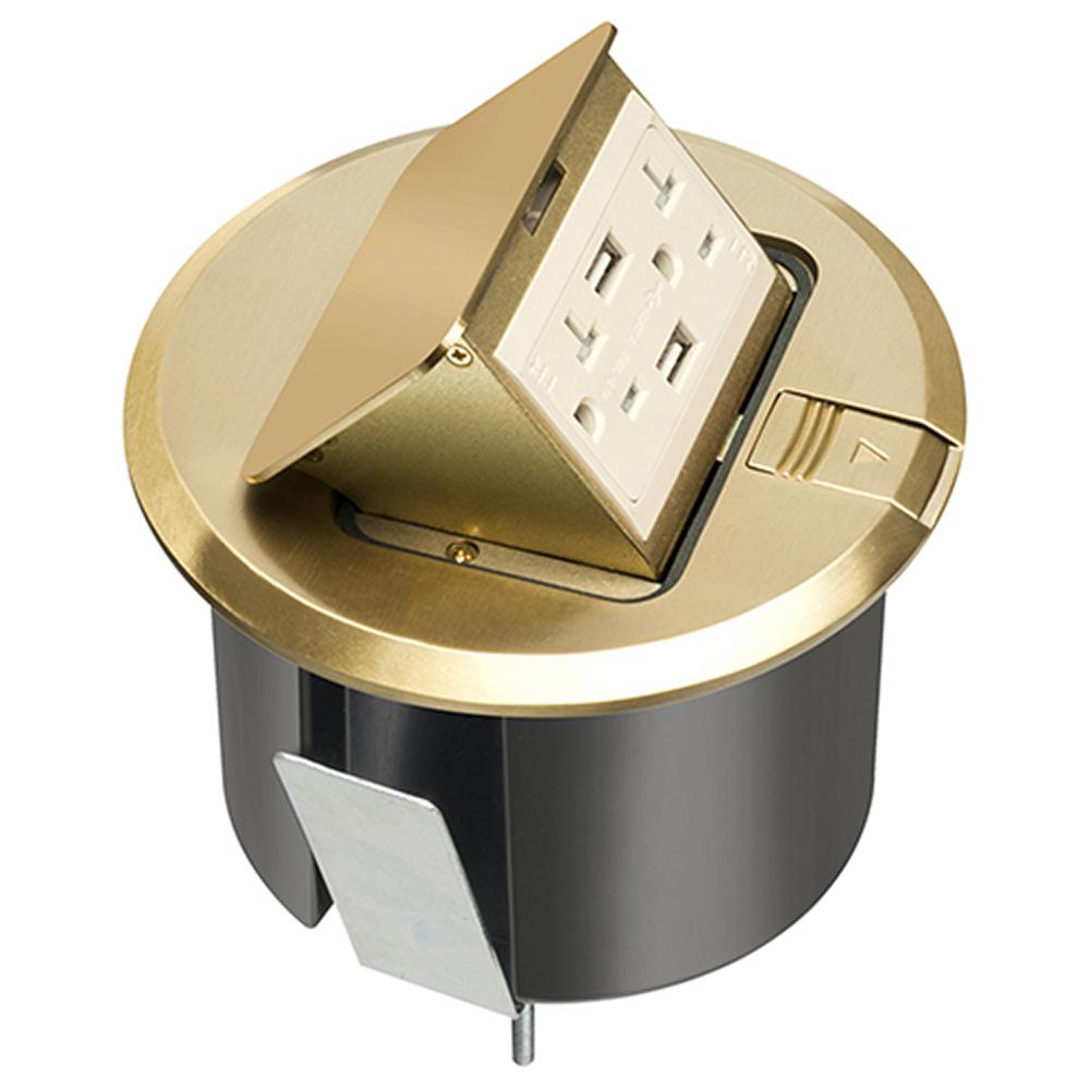 RND TRAPDR W/BRASS CVR /W USB PORTS