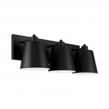 Capital Fixture Comp 151331MB - 3-Light Modern Metal Vanity in Matte Black with White Interior