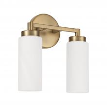 Capital Fixture Comp 151721AD - 2-Light Cylindrical Vanity in Aged Brass with Faux Alabaster Glass