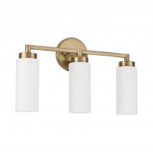 Capital Fixture Comp 151731AD - 3-Light Cylindrical Vanity in Aged Brass with Faux Alabaster Glass