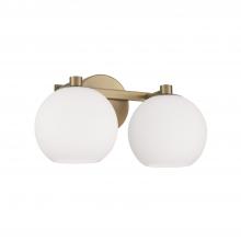 Capital Fixture Comp 152121AD-548 - 2-Light Circular Globe Vanity in Aged Brass with Soft White Glass