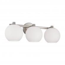 Capital Fixture Comp 152131BN-548 - 3-Light Circular Globe Vanity in Brushed Nickel with Soft White Glass