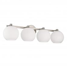 Capital Fixture Comp 152141BN-548 - 4-Light Circular Globe Vanity in Brushed Nickel with Soft White Glass