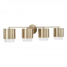 Capital Fixture Comp 153041MA-549 - 4-Light Cylindrical Metal Vanity in Matte Brass with Seeded Glass