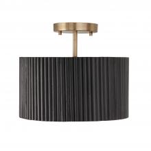 Capital Fixture Comp 250711KR - 1-Light Semi-Flush Pendant in Matte Brass and Handcrafted Mango Wood in Black Stain