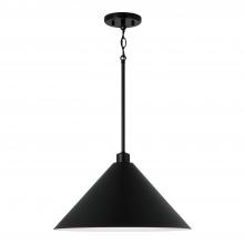 Capital Fixture Comp 351311MB - 1-Light Metal Cone Pendant in Matte Black with White Interior