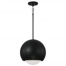 Capital Fixture Comp 351611BI - 1-Light Circular Globe Pendant in Black Iron with Soft White Glass