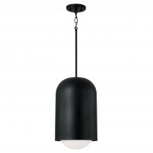 Capital Fixture Comp 351612BI - 1-Light Capsule Arch Pendant in Black Iron with Soft White Glass