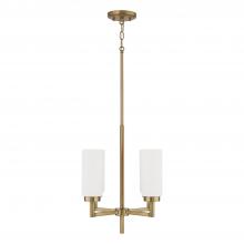 Capital Fixture Comp 351741AD - 4-Light Cylindrical Chandelier Pendant in Aged Brass with Faux Alabaster Glass