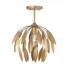 Capital Fixture Comp 351811GF - 1-Light Botanical Semi-Flush Pendant in Buffed Gold