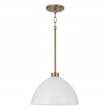 Capital Fixture Comp 352011AW - 1-Light Pendant in Aged Brass and White