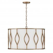 Capital Fixture Comp 352541ML - 4-Light Drum Pendant in Mystic Luster with White Fabric Shade