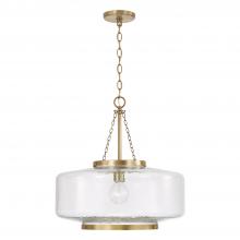 Capital Fixture Comp 355311AD - 1-Light Cloche Pendant in Aged Brass with Organic Hammered Glass