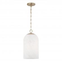 Capital Fixture Comp 355811MA-553 - 1-Light Capsule Pendant in Matte Brass with Faux Alabaster Glass and Alternating Loop Designer Chain