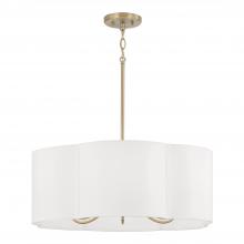 Capital Fixture Comp 356461MA - 6-Light Pendant in Matte Brass with White Fabric Shade