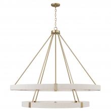 Capital Fixture Comp 449802MA - 20-Light Two-Tier Chandelier in Matte Brass with Bleached Natural Rope