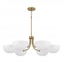 Capital Fixture Comp 451461AW - 6-Light Chandelier in Aged Brass and White