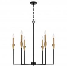 Capital Fixture Comp 451961AB - 6-Light Chandelier in Black and Aged Brass with Interchangeable White or Aged Brass Candle Sleeves