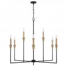 Capital Fixture Comp 451991AB - 8-Light Chandelier in Black and Aged Brass with Interchangeable White or Aged Brass Candle Sleeves