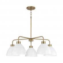 Capital Fixture Comp 452051AW - 5-Light Chandelier in Aged Brass and White