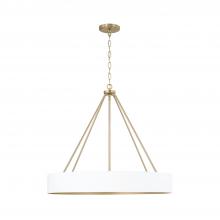 Capital Fixture Comp 453041RE - 4-Light Modern Circular Metal Chandelier in Matte White with Painted Matte Brass Interior