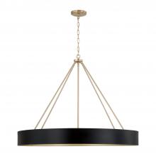 Capital Fixture Comp 453061RK - 6-Light Modern Circular Metal Chandelier in Matte Black with Painted Matte Brass Interior