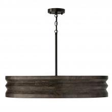 Capital Fixture Comp 454041EB - 4-Light Chandelier in Matte Black and Handcrafted Mango Wood in Espresso Stain