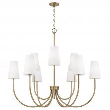 Capital Fixture Comp 455291AD-550 - 9-Light Two-Tier Chandelier in Aged Brass with Tapered Soft White Glass