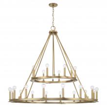 Capital Fixture Comp 4910AD - 24-Light Two-Tier Wagon Wheel Chandelier in Aged Brass