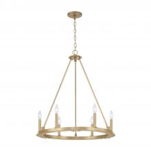 Capital Fixture Comp 4916AD - 6-Light Wagon Wheel Chandelier in Aged Brass