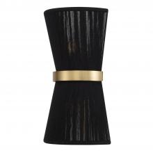 Capital Fixture Comp 641221KP - 2-Light Sconce in Hand wrapped Black Rope String and Hand-Distressed Patinaed Brass