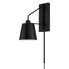 Capital Fixture Comp 651311MB - 1-Light Modern Metal Sconce in Matte Black with White Interior