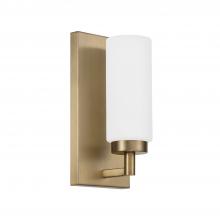 Capital Fixture Comp 651711AD - 1-Light Cylindrical Sconce in Aged Brass with Faux Alabaster Glass