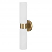 Capital Fixture Comp 651721AD - 2-Light Cylindrical Linear Bath Bar Sconce in Aged Brass with Faux Alabaster Glass