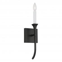 Capital Fixture Comp 652311BI - 1-Light Sconce in Black Iron with Interchangeable White or Black Iron Candle Sleeve